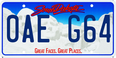 SD license plate 0AEG64