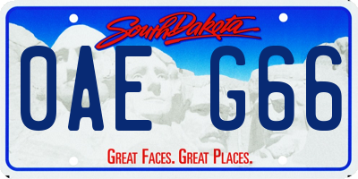 SD license plate 0AEG66