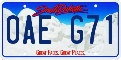 SD license plate 0AEG71