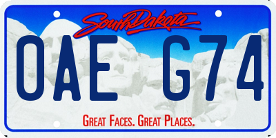 SD license plate 0AEG74