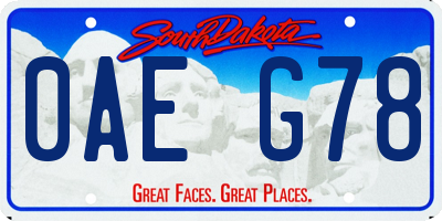 SD license plate 0AEG78