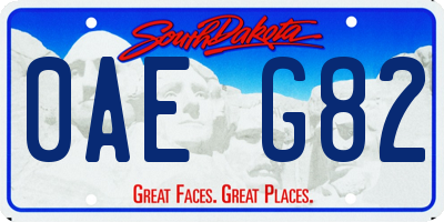 SD license plate 0AEG82