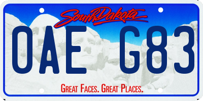 SD license plate 0AEG83