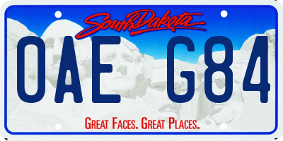 SD license plate 0AEG84