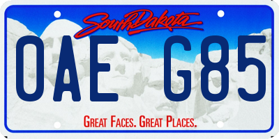 SD license plate 0AEG85