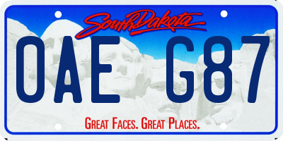 SD license plate 0AEG87