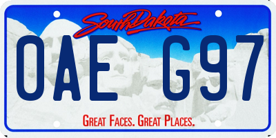 SD license plate 0AEG97