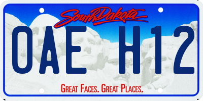 SD license plate 0AEH12