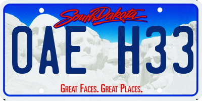 SD license plate 0AEH33