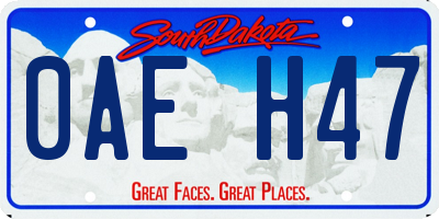 SD license plate 0AEH47