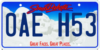 SD license plate 0AEH53