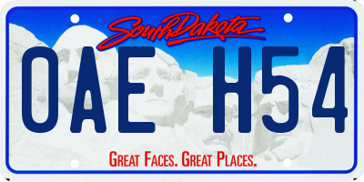 SD license plate 0AEH54