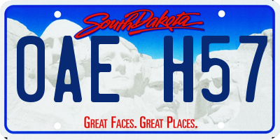 SD license plate 0AEH57