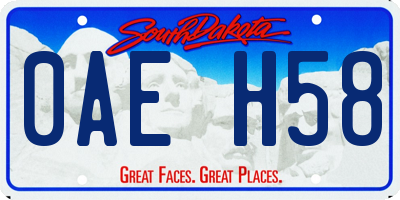 SD license plate 0AEH58