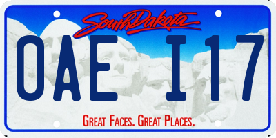 SD license plate 0AEI17