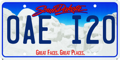 SD license plate 0AEI20