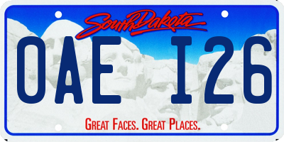 SD license plate 0AEI26