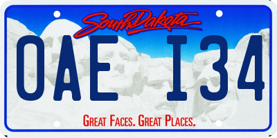 SD license plate 0AEI34