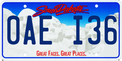 SD license plate 0AEI36