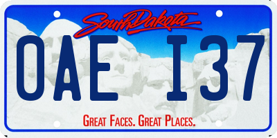 SD license plate 0AEI37