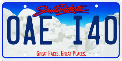 SD license plate 0AEI40