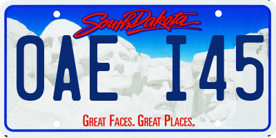 SD license plate 0AEI45