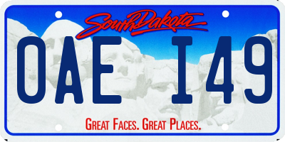 SD license plate 0AEI49