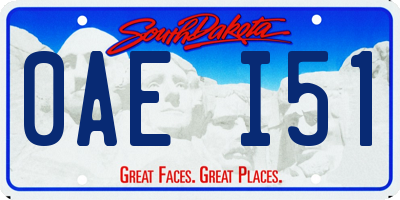 SD license plate 0AEI51