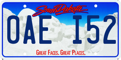 SD license plate 0AEI52