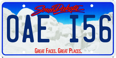 SD license plate 0AEI56