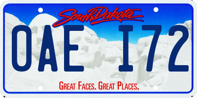 SD license plate 0AEI72