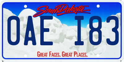 SD license plate 0AEI83