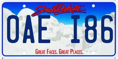 SD license plate 0AEI86