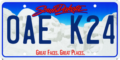 SD license plate 0AEK24