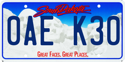 SD license plate 0AEK30