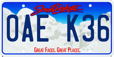 SD license plate 0AEK36