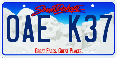 SD license plate 0AEK37