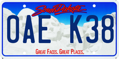 SD license plate 0AEK38