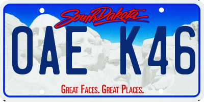 SD license plate 0AEK46