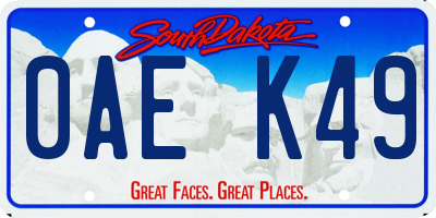 SD license plate 0AEK49