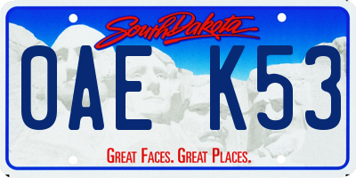 SD license plate 0AEK53