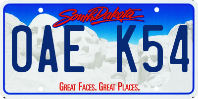 SD license plate 0AEK54