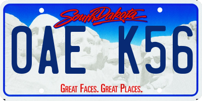 SD license plate 0AEK56