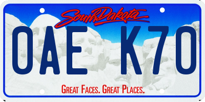 SD license plate 0AEK70