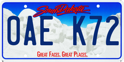 SD license plate 0AEK72