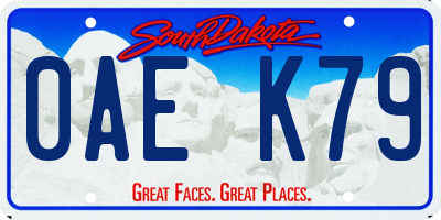 SD license plate 0AEK79