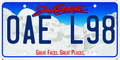 SD license plate 0AEL98