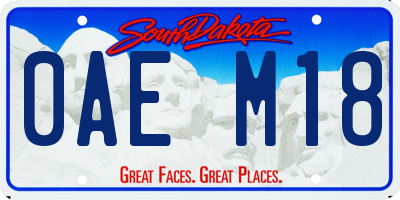 SD license plate 0AEM18