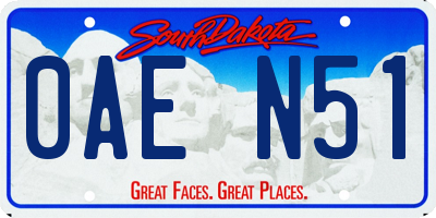 SD license plate 0AEN51