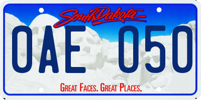 SD license plate 0AEO50